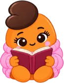 Juju lendo um livro aberto